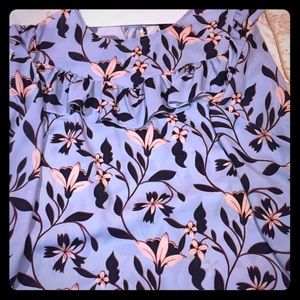 Eloquii Light blue blouse with floral print.